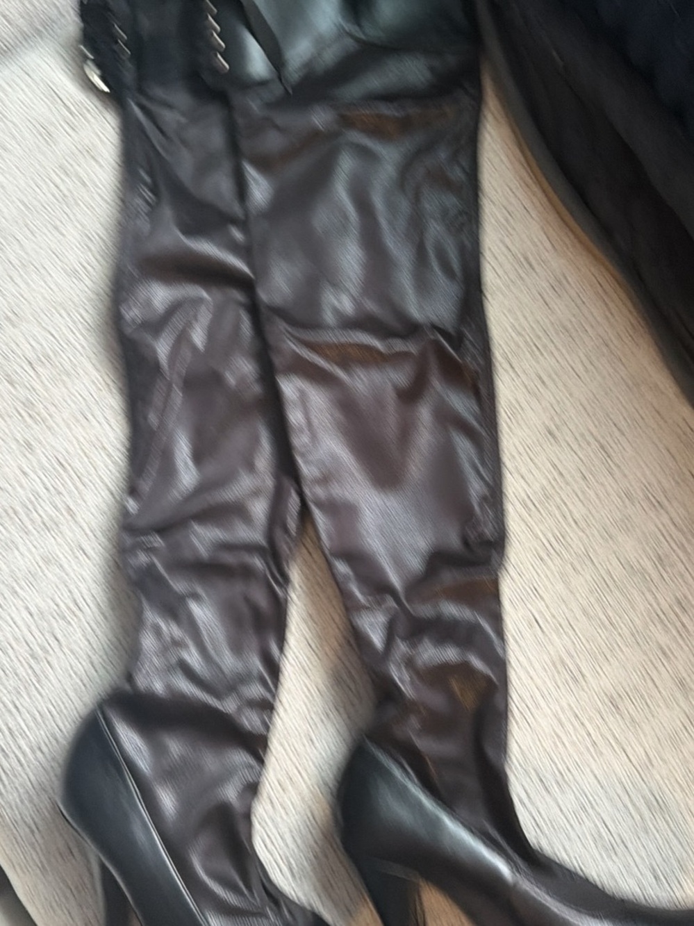 Colin Stuart Black Over-the-Knee Faux Leather Boots